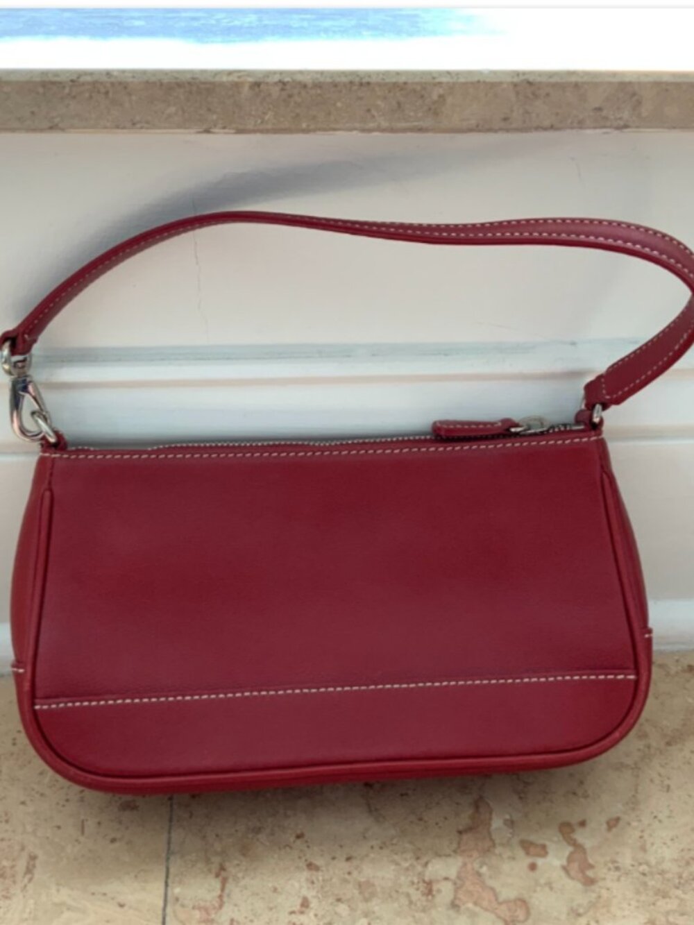 Vintage Coach Legacy 7775 Red Leather Baguette Shoulder Bag Y2K